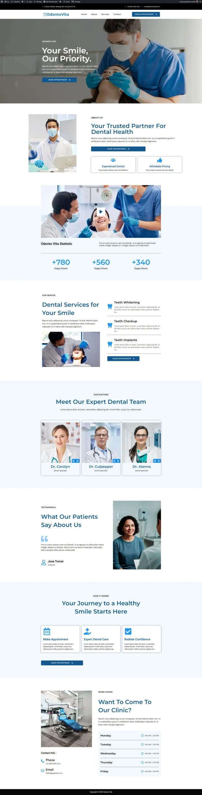 Landing page completa dentista